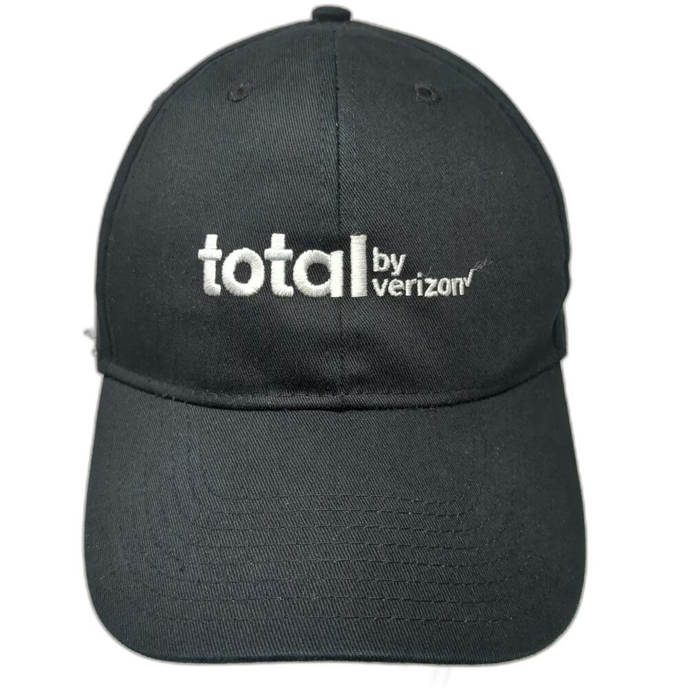 Hit Total By Verizon Black One Size Baseball Cap Hat Strapback Cotton Logo